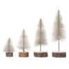 Bottle Brush Tree With Wood Slice Base, Cream, 4 Size Options 1 Bottle Brush Tree With Wood Slice Base, Cream, 4 Size Options -Christmas Decoration xm8425