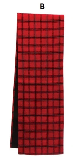 Fabric Plaid Table Runner, Red, 2 Style Options -Christmas Decoration xm8492aab