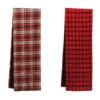 Fabric Plaid Table Runner, Red, 2 Style Options -Christmas Decoration xm8492ag