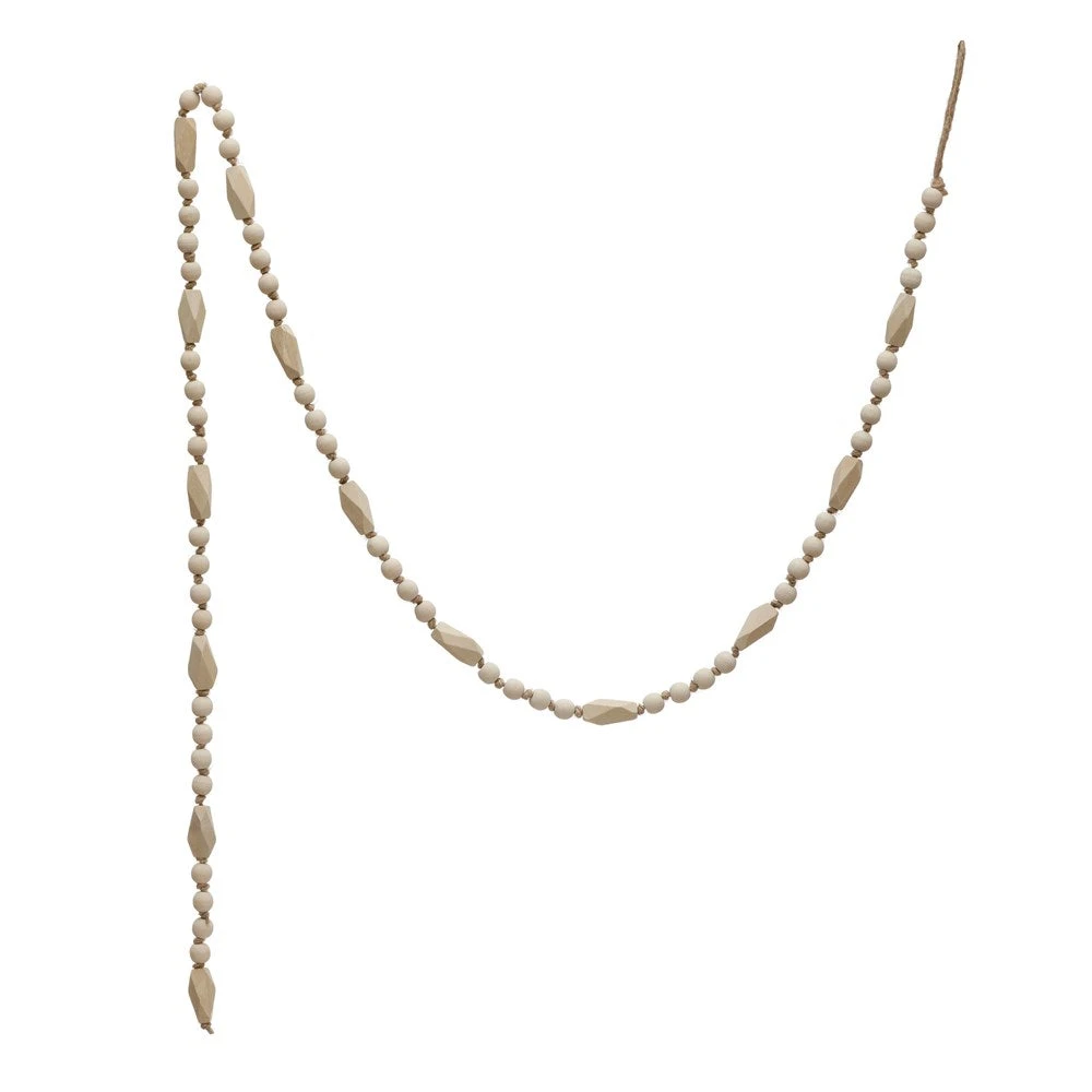 72"L Paulownia Wood Bead Garland, Natural 4 72"L Paulownia Wood Bead Garland, Natural - Image 2