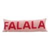 "FA LA LA" Woven Cotton Lumbar Pillow With Applique -Christmas Decoration xm8934