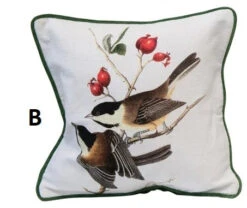 Vintage Reproduction Bird Pillow With Velvet Back -Christmas Decoration xm8958aaab