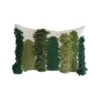 Lumbar Pillow With Trees, Embroidery & Applique, Green & Cream