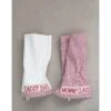 "Mommy Claus / Daddy Claus" Embroidery & Stripes Kitchen Towel, White & Red, 2 Style Options -Christmas Decoration xs0100a 1
