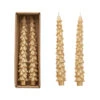 10" Unscented Tree Shaped Taper Candles, Gold, Boxed Set Of 2 2 10" Unscented Tree Shaped Taper Candles, Gold, Boxed Set Of 2 -Christmas Decoration xs0430