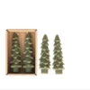 5" Unscented Tree Shaped Taper Candles, Evergreen, Boxed Set Of 2 2 5" Unscented Tree Shaped Taper Candles, Evergreen, Boxed Set Of 2 -Christmas Decoration xs0433