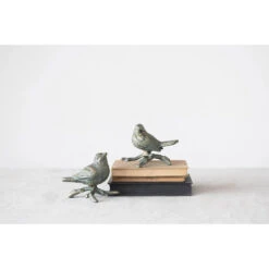 Verdigris Finish Cast Iron Bird, 2 Style Options