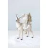 White Deer With Glitter Santa & Tree