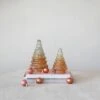 Embossed Two-Tone Mercury Glass Tree, Amber Color, 2 Size Options -Christmas Decoration xs2292 1
