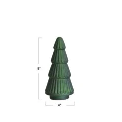 Embossed Mercury Glass Tree, Matte Green, 2 Size Options -Christmas Decoration xs2378 3