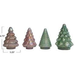 Embossed Mercury Glass Tree, Iridescent, 4 Style Options -Christmas Decoration xs2382a 2