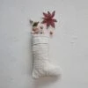 Wool Knit Stocking With Cotton Slub Cuff, Cream -Christmas Decoration xs2405 1