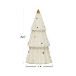 White Stoneware Tree With Gold Electroplated Dots, 2 Size Options -Christmas Decoration xs2661 3