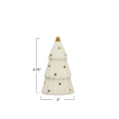White Stoneware Tree With Gold Electroplated Dots, 2 Size Options -Christmas Decoration xs2662 3