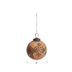 Etched Mercury Glass Ball Ornament, Oxidized Antique Copper Finish -Christmas Decoration xs3100 1