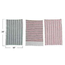 Christmas Kitchen Tea Towel With Stripes/Grid Pattern Style Options, 3 Style Options -Christmas Decoration xs3353a 3